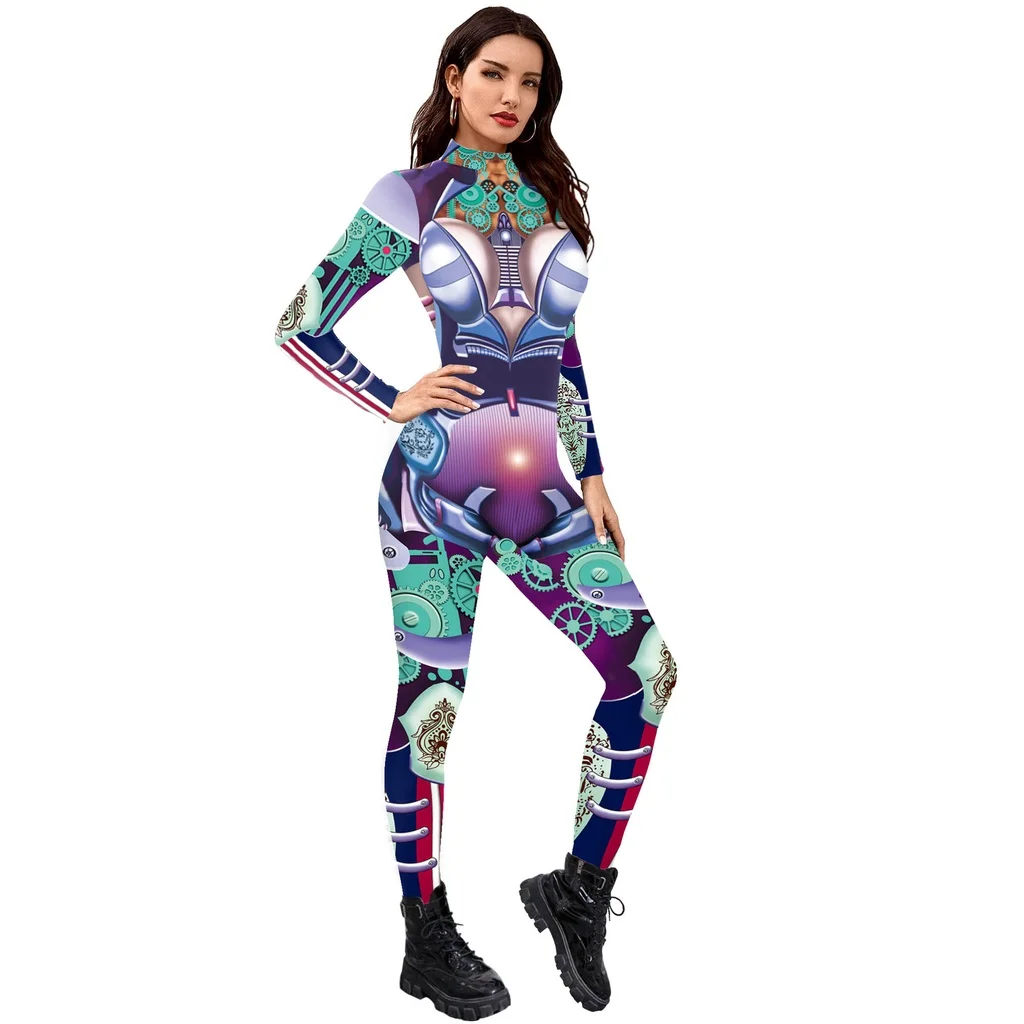 Vrouwen Mannen Menselijk Lichaam Spier Schedel 3d Geprint Jumpsuit Skelet Halloween Cosplay Kostuum