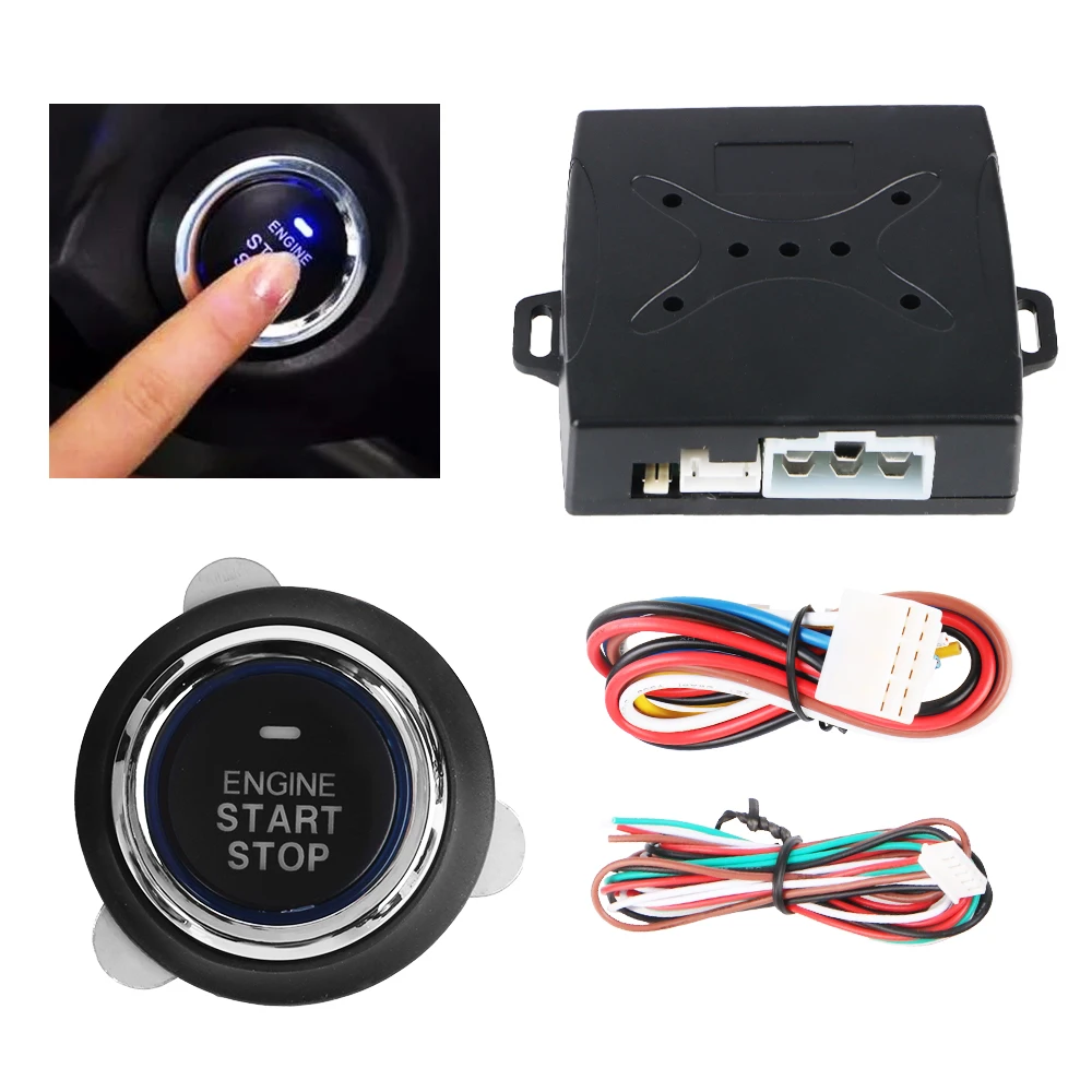 One Key Start Key Switch Autostart Car Start Stop Button 12V Car Alarm System Engine System Push Button Keyless Entry System