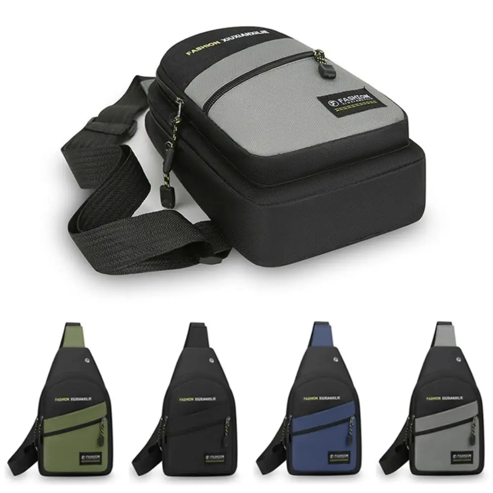 

Universal Water-Resistant Crossbody Bag Lightweight PU Men Chest Bag Adjustable Wear Resistant Adults Purse Travel Sport