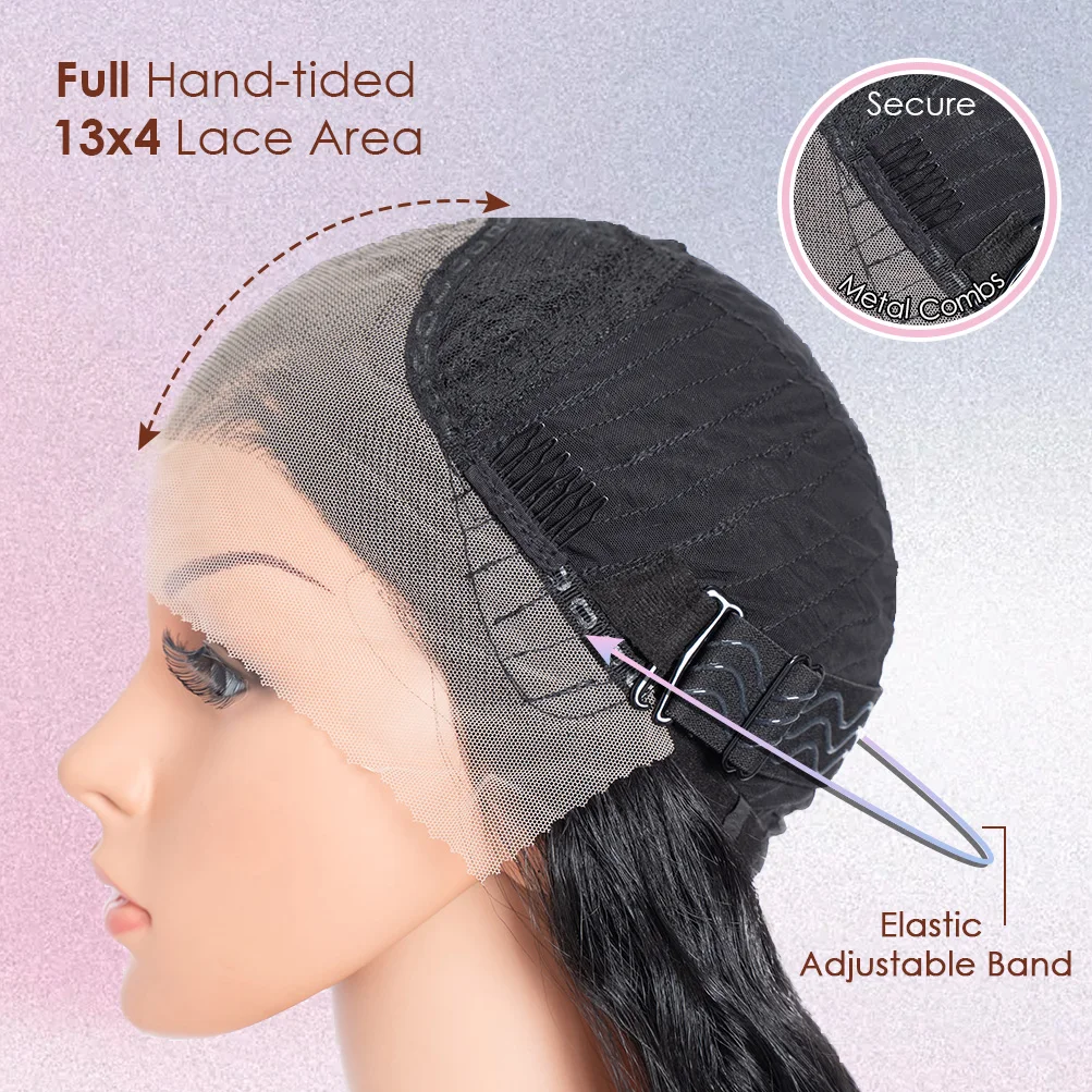 FREEDOM Synthetische Lace-Front-Perücken für Damen, 40 Zoll, extra lang, lockig, 13x4, vorgezupfte Haaransätze, mit freiem Scheitel, Lace-Front-Perücke für den täglichen Gebrauch. – Detail 11
