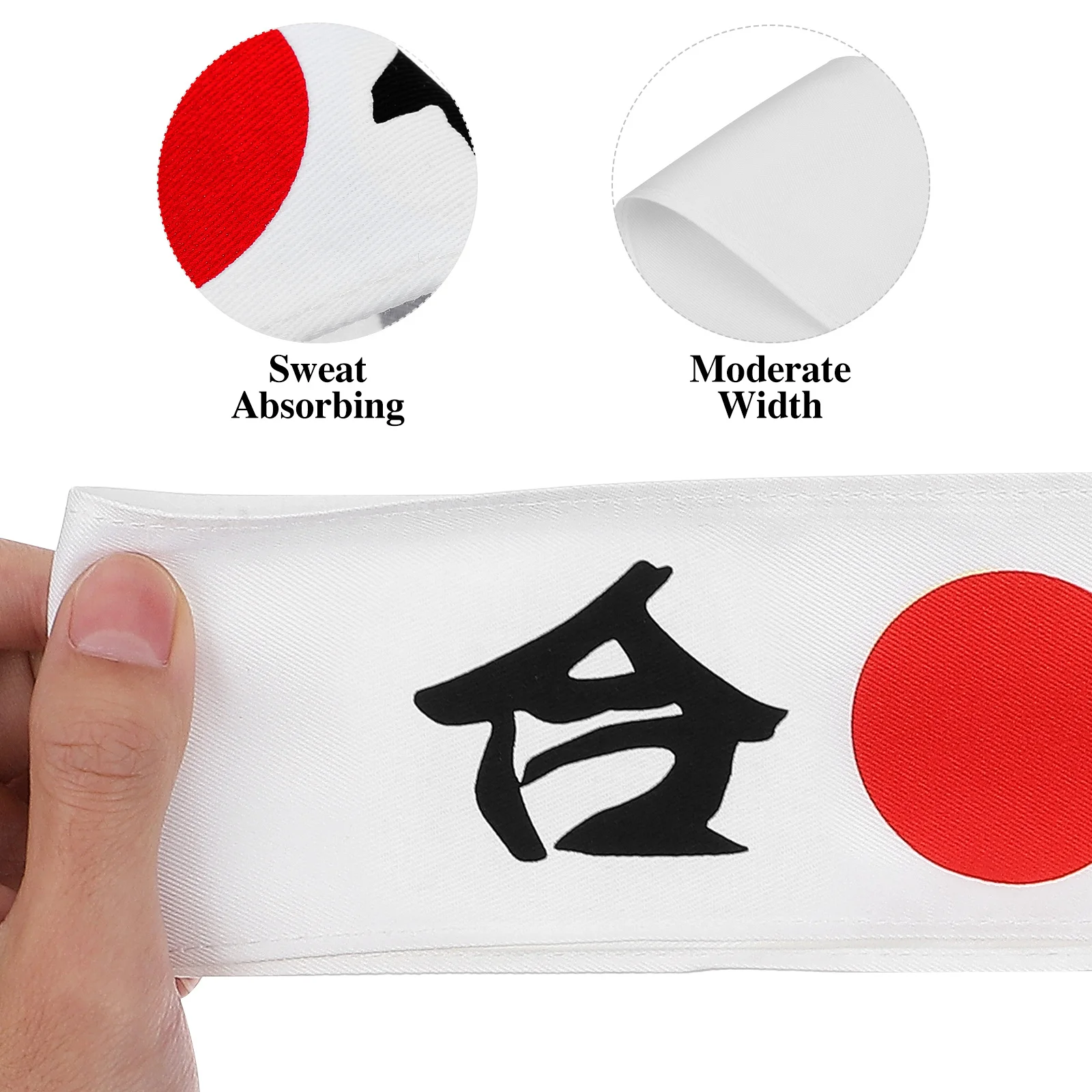 Japońska opaska samurajska męska z nadrukiem kanji, odpowiednia do kostiumu karate, akcesoria dla szefa kuchni, sportowa.