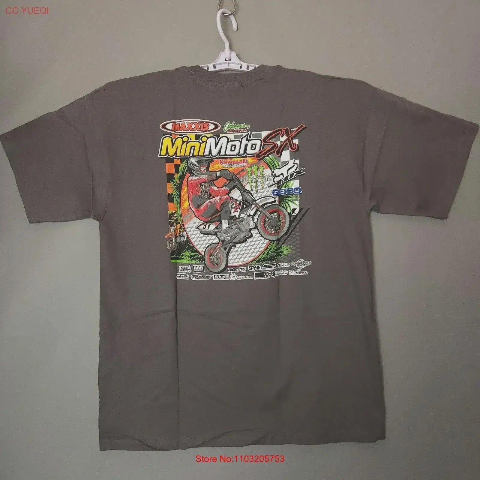 

Maxxis Minimoto SX Motorcycle Racing T Shirt XL Gray Orleans Fox NWOT Deadstock vintage Washed Unisex Stylish Comfortable
