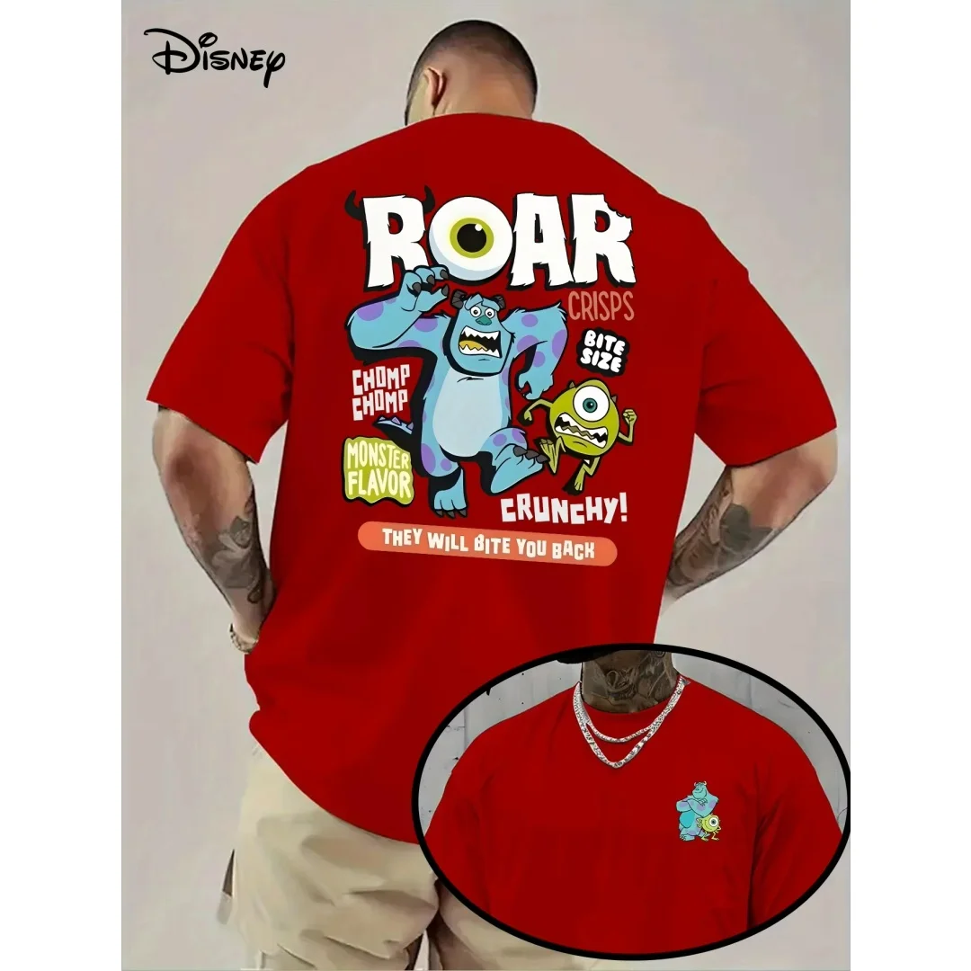 Мужская футболка с рисунком компании Disney Monster Power Company, летняя модная мужская футболка из чистого хлопка, детская одежда, футболка Y2k Woman