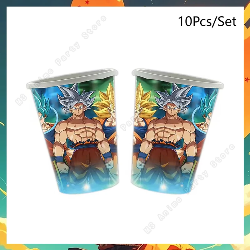 Goku Dragon Ball Z Birthday Decoration Party Supplies Tablecloth Paper Cup Plate Napkin Bag Disposable Tableware Baby Shower Kit