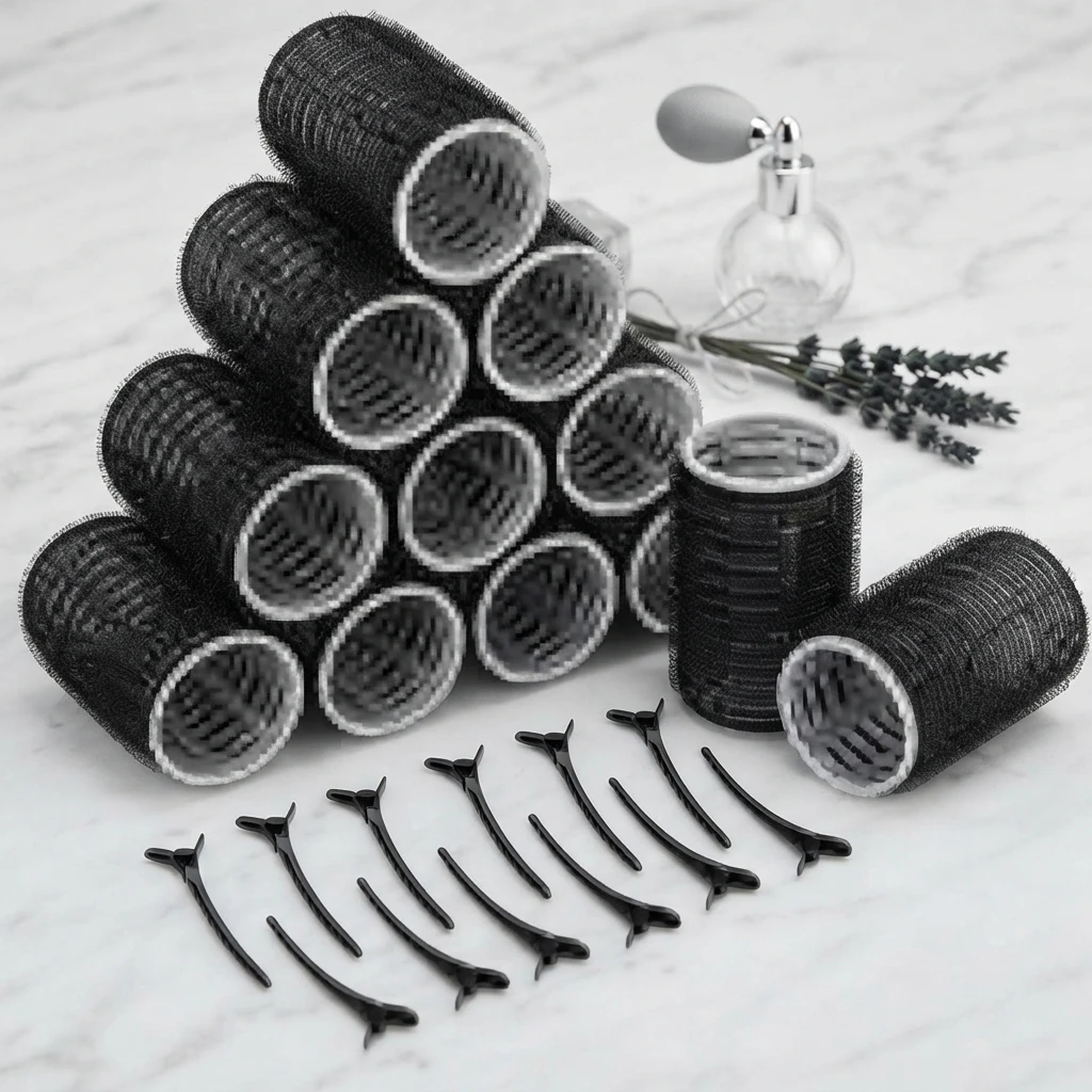 Kit de coiffure sans chaleur, rouleaux auto-agrippants, 12 pièces, 18 pièces, bigoudis à clip, outil de bricolage