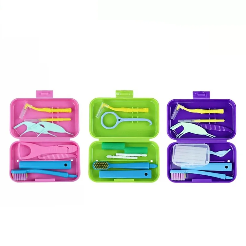 

Oral Portable Orthodontic Cleaning Care Kits Toothbrush Aligner Chewies Braces Remover Tongue Scraper Travel Mouth Hygiene Tools