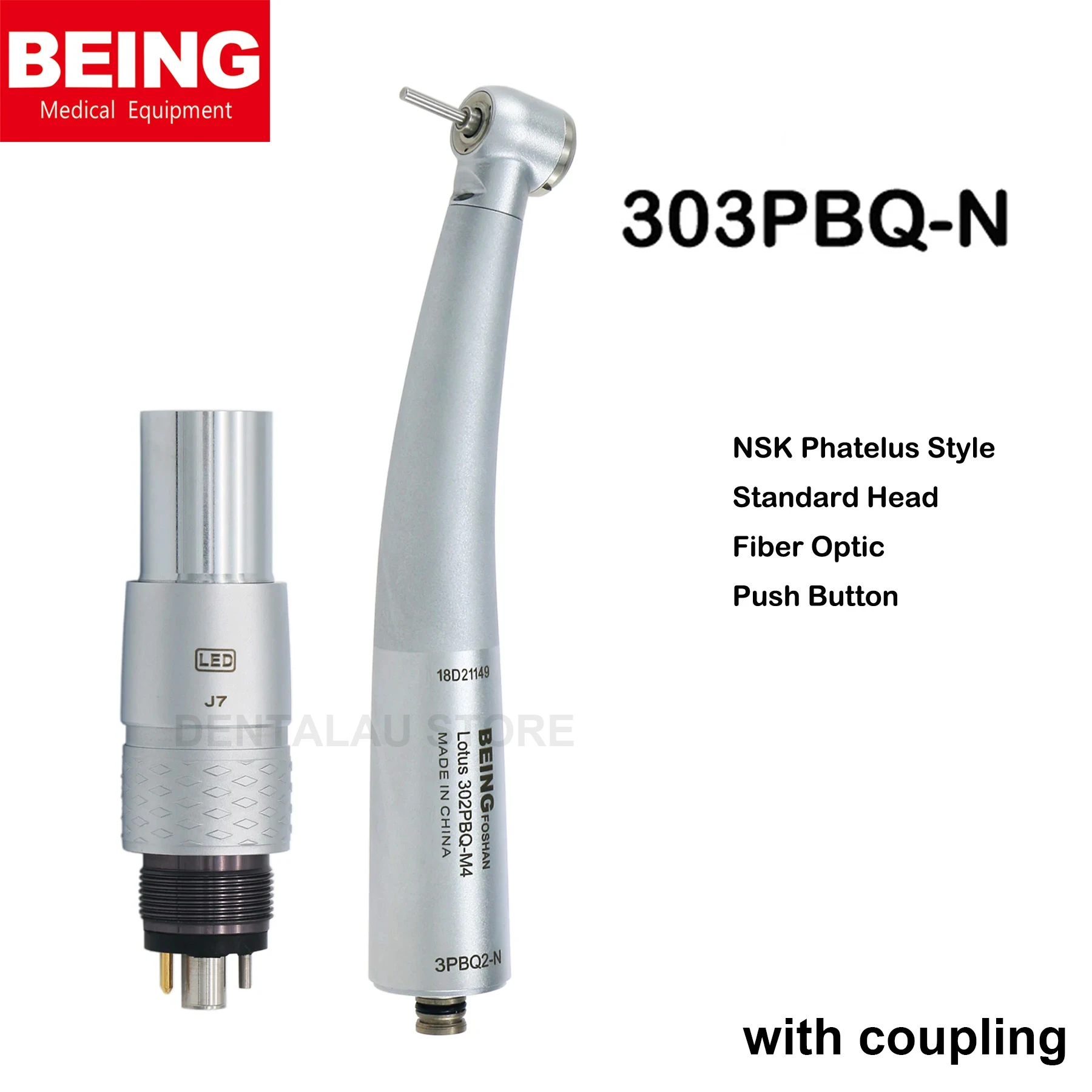 303PBQ-N BEING Dental 6 holes Fiber Optic High speed Handpiece Fit Kavo Style Fiber optic handpieces