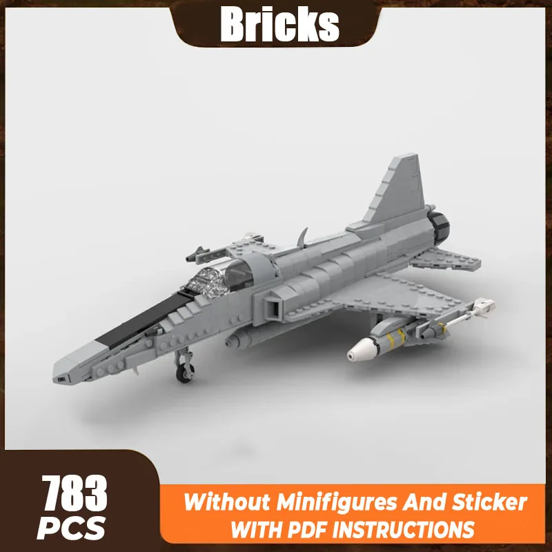 Military Series Moc Building Blocks 1:35 Scale F-20 Tigershark Model Technology Fighter Bricks DIY Assembly Toys Child Gifts