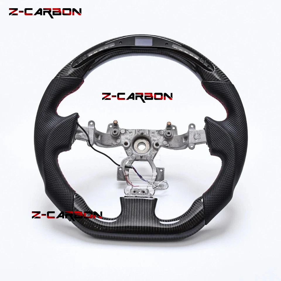 

Руль из настоящего карбона с LED-подсветкой для NISSAN GT-R R35 GTR 2007-2016, с перфорированной кожей и красной строчкой