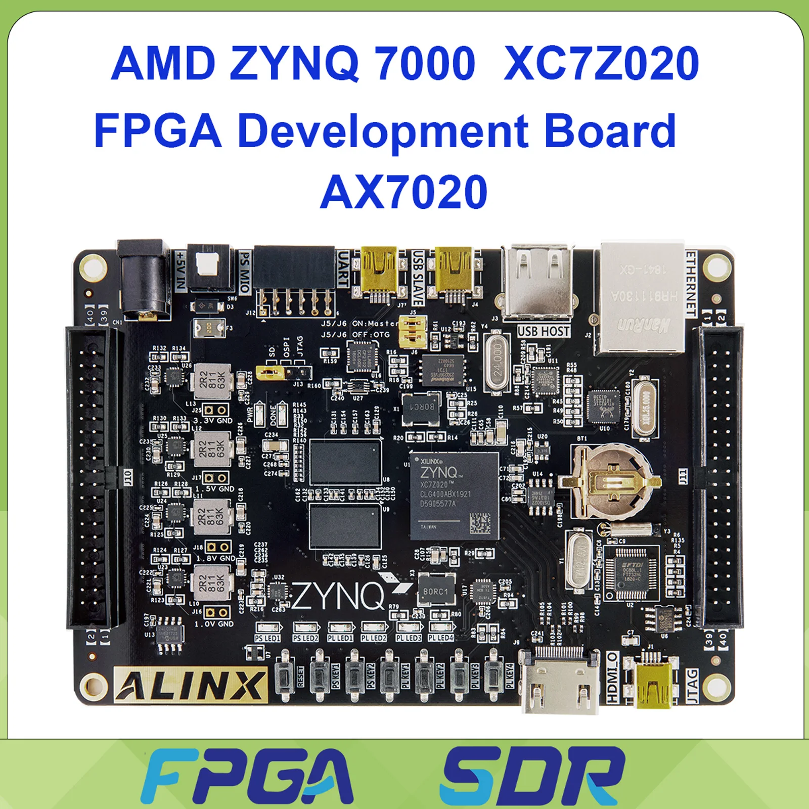 ALINX AX7020 AMD XILINX Zynq 7000 ARM SoC XC7Z020 FPGA Development Board 7020 AI PYNQ Python Gigabit Ethernet HDMI Output