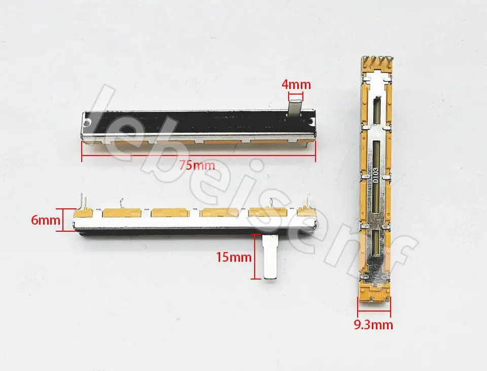 4pcs Stereo 2-channel 75mm 7.5cm Orange Mixer Slide Potentiometer Slider D10K D103 for BEHRINGER Soundcraft Faders