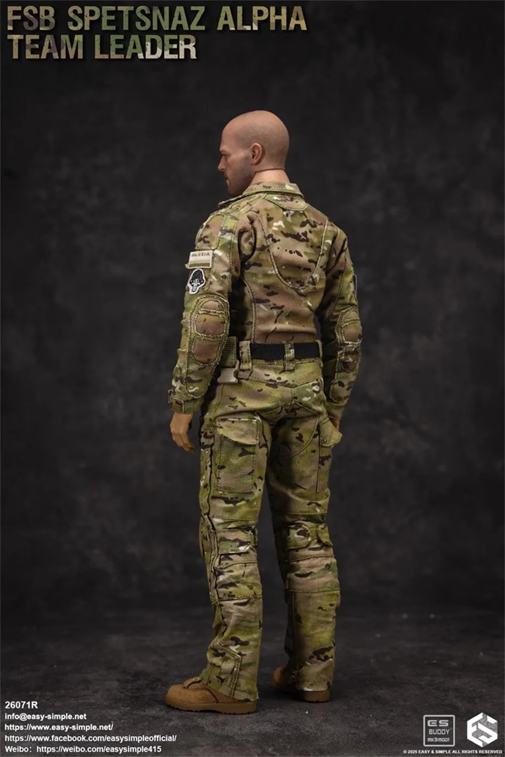 1/6 EASY&SIMPLE ES 26071R The Russian Man Soldier Toys Model Dress Uniform Tops Pant Moral Medals Waist Duty Belt For 12