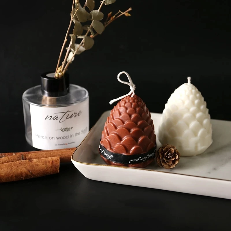 Christmas Pine Cone Candle Silicone Mould 3D Scented Candle Resin Mould Creative Pastry Cupcake Silicone Mould