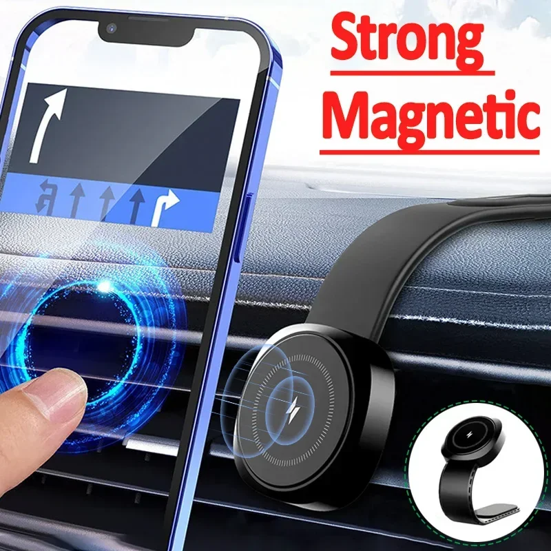 Magnetic Wireless Charger Pad Car Mount Dashboard Sticker Bracket For iPhone 15 14 13 12 Pro Max For Tesla Fast Charging Station