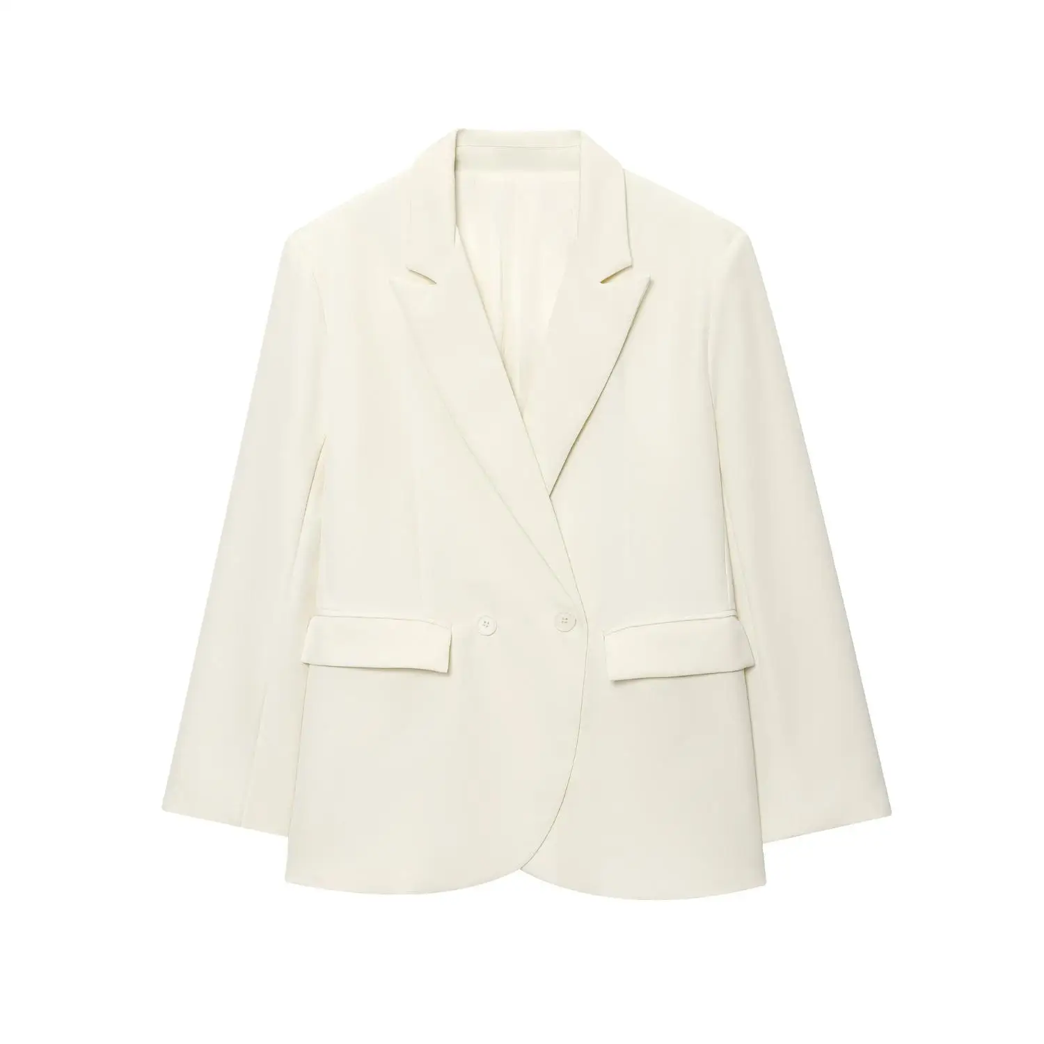 Pure Color Double-Breasted Suit Jacket Slimming Bell Bottom Pants Set Women's Fashion Cross-Border Organic Cotton Workwear