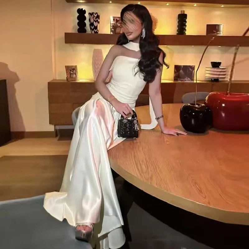 

A Dresses for Special Events Prom Wedding Guest Dress Women Evening Dress Luxury Elegant Shawl Satin Cloth Custom Made Line