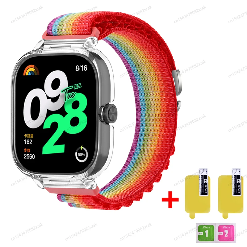 Gehäuse + Nylon-Alpen-Loop-Armband für Xiaomi Mi Watch 3 Lite Redmi Watch 2 3 4 Ersatz-Armbanduhr 3, aktives Bumper-Band