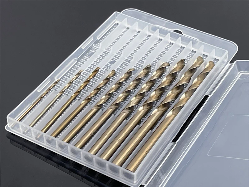 1PC Twist Drill Empty Box Storage Box Toolbox Tool Accessories Woodworking Drill Bit 5/10 Hole Transparent Plastic Box