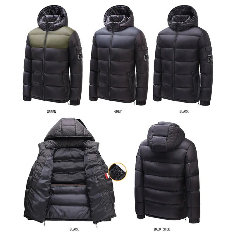 Chaquetas de plumón con capucha a prueba de viento para hombre, Parka informal, abrigo impermeable con sombrero desmontable, 7XL talla grande,