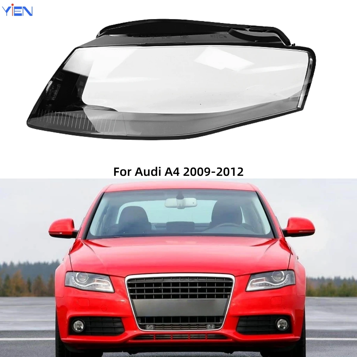 

For Audi A4 A4L B8 2009 2010 2011 2012 Accessories Cars Front Lamp Lens Glass Lens Car Front Headlight Lens Cover Lights Shell