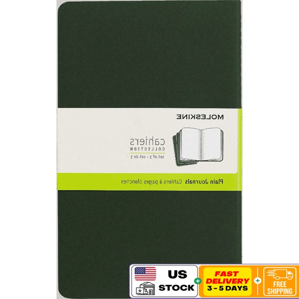 Cahier Journals Set di 3 quaderni grandi e semplici, promemoria di lavoro accademico, copertina personalizzabile, carta flessibile leggera