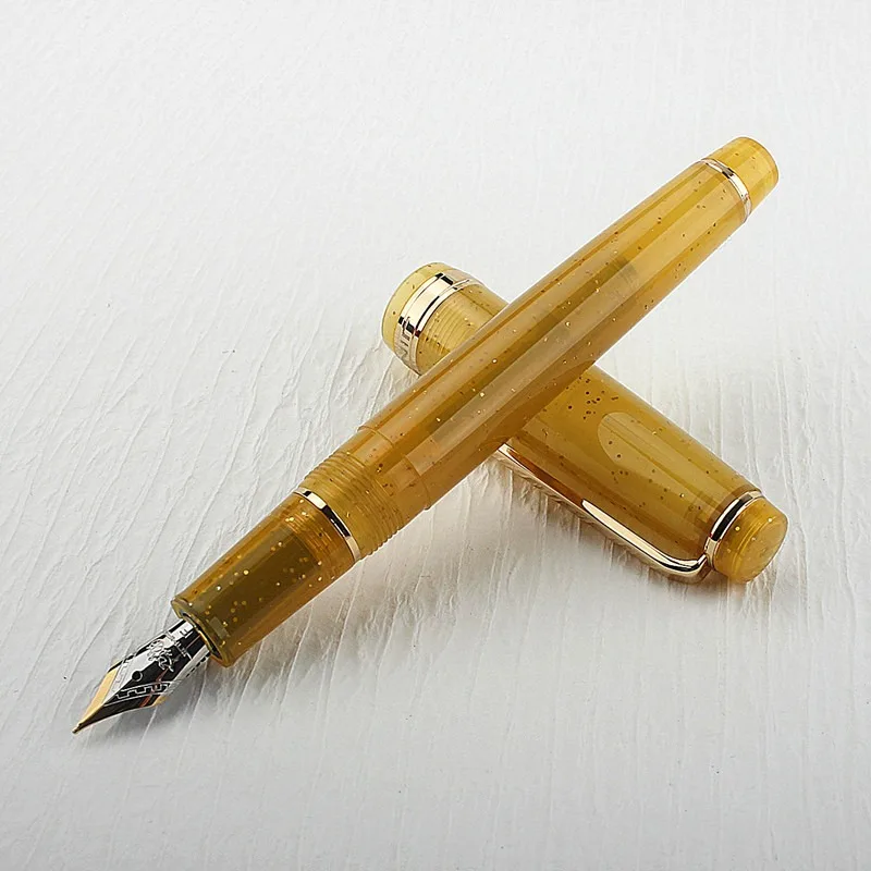 Jinhao-pluma estilográfica de Tinta acrílica, pluma estilográfica de color dorado, EF F Nib Elegante, suministros escolares de oficina y negocios,