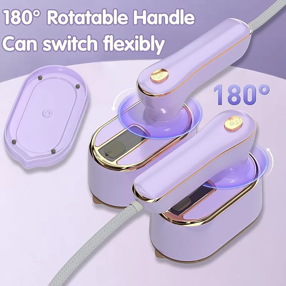 Portable Mini Steam Iron Handheld Garment Steamer Fast Heating Dry Wet Ironing Machine Travel Clothes Steamer Rotating Handle