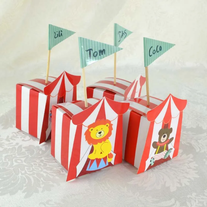 Disney Lion Elephant Otarriinae Bear Creativity Circus Tent Theme Candy Box Birthday Wedding Party Decoration Baby Shower Gift