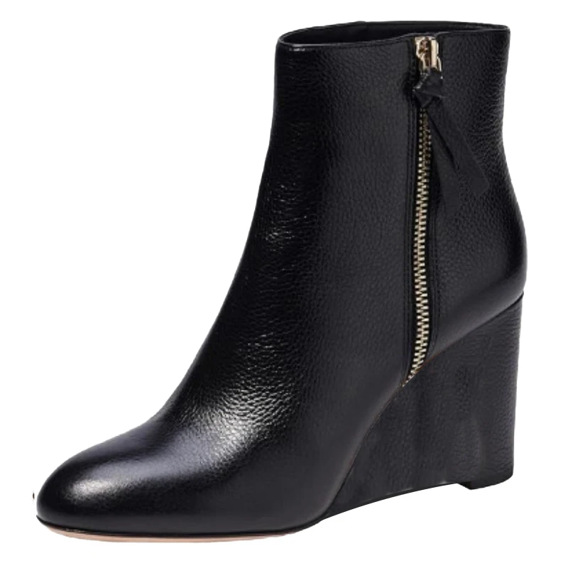 

SHOFOO Fashionable women's high-heeled boots. Black lychee patterned leather boots. About 11 cm heel height. Ankle boots. 34-46