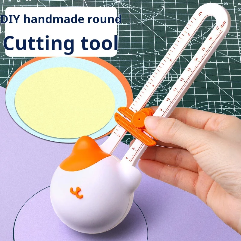 Coltello da taglio circolare per carta Taglierina circolare a forma di gatto carino Utensile da taglio per carta rotondo rotante manuale a 360 gradi