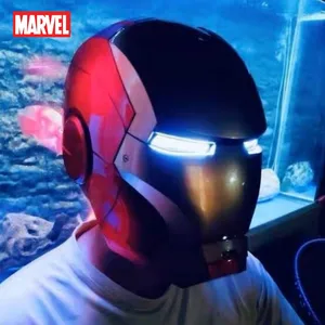 Marvel Avengers Iron Man helmet, PVC figure, LED light mask, cosplay toys, child and adult gift, 1: 1, in stock, new 10 Main Sales Mask of Iron Man - №7