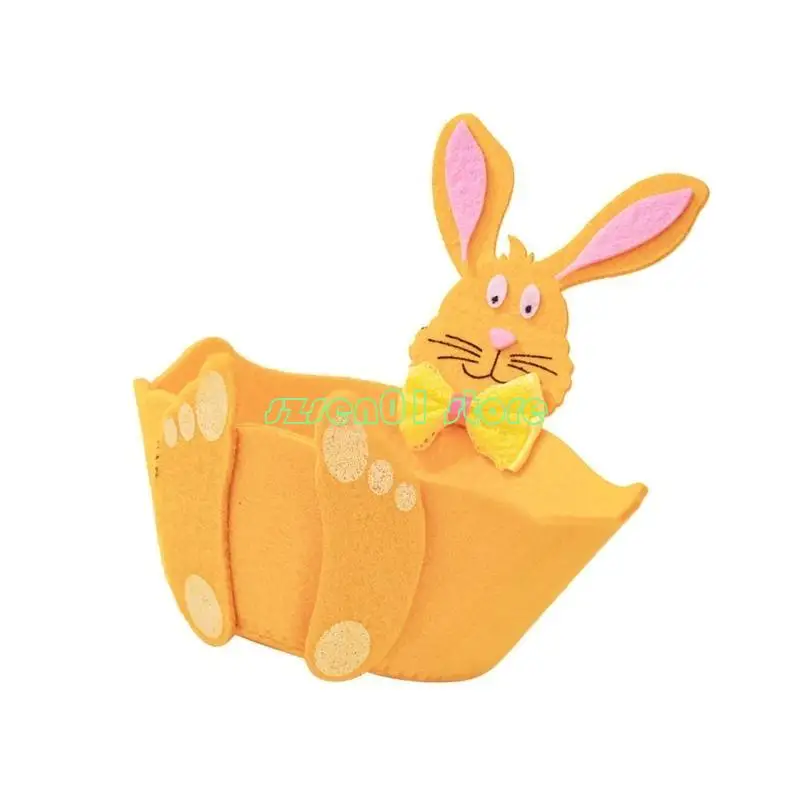 G32A Creative Easter Display Basket With Lovely Rabbit Print For Festival Parties