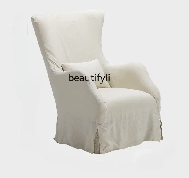 YH Nordic/French retro wabi sabi/linen casual sofa chair home