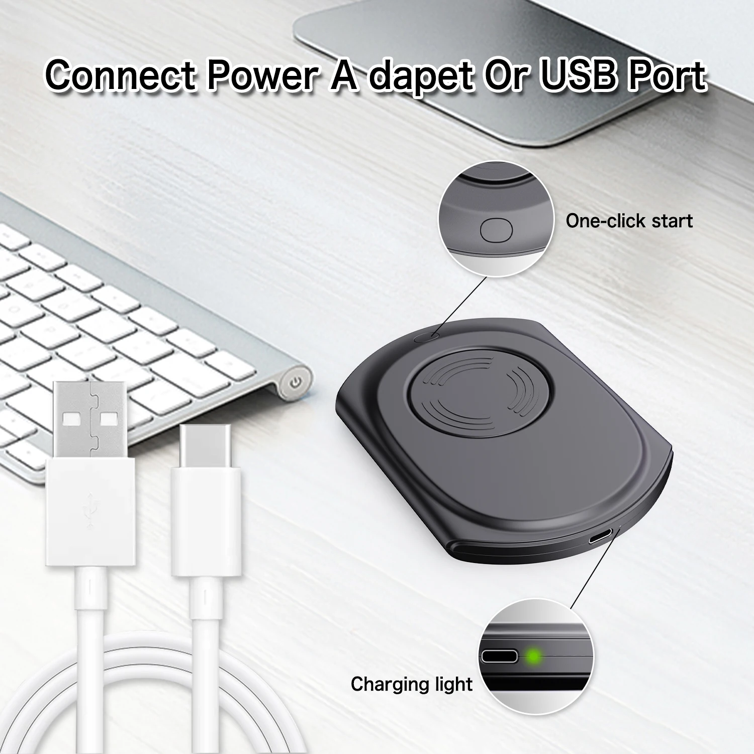 Dispositivo de movimiento de ratón indetectable, ultrafino, silencioso, dispositivo agitador de ratón automático para mantener la productividad móvil del ratón