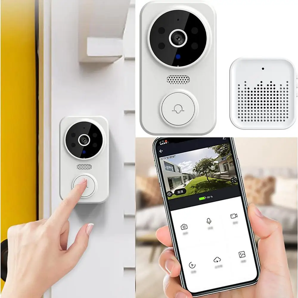 Tuya APP Wireless WIFI Doorbell Free Cloud Storage  Visual Doorviewer  Long Time Standby Video Door Phone