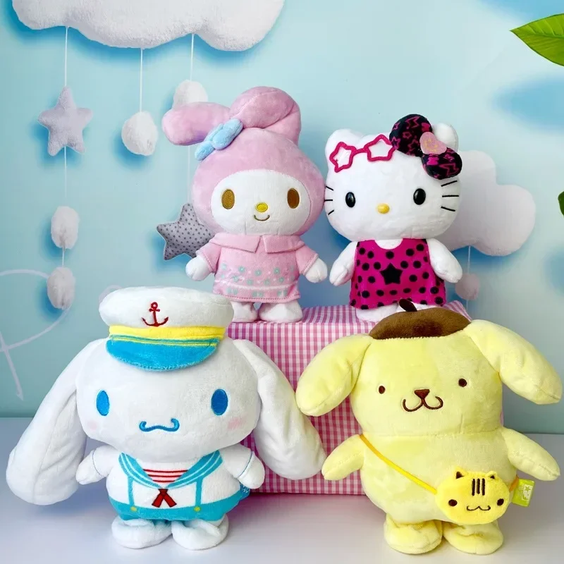 Hello Kitty Sanrio Cute Kuromi Cinnamoroll My Melody Electric Plush Sound Toys Kawaii Anime Figure Kids Gift