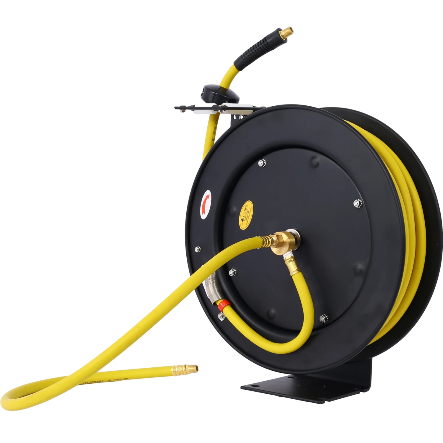 Retractable 3/8" x 50' Air Hose Reel Max 300PSI Heavy Duty Industrial Steel Arm