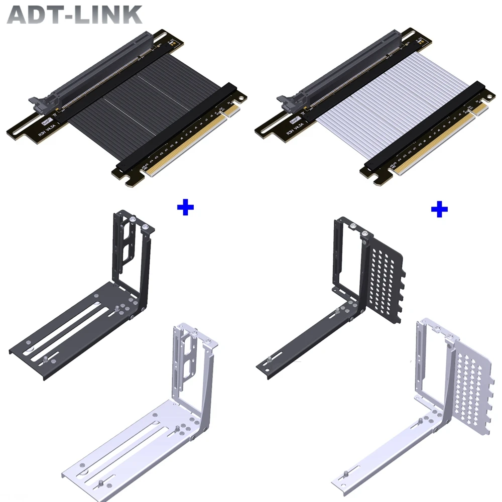 

PCI Express 4 0 Riser x16 Cable Graphics Card Vertical Kickstand/Base ATX Case GEN4 Flexible Extender+GPU Holder Aluminum Alloy