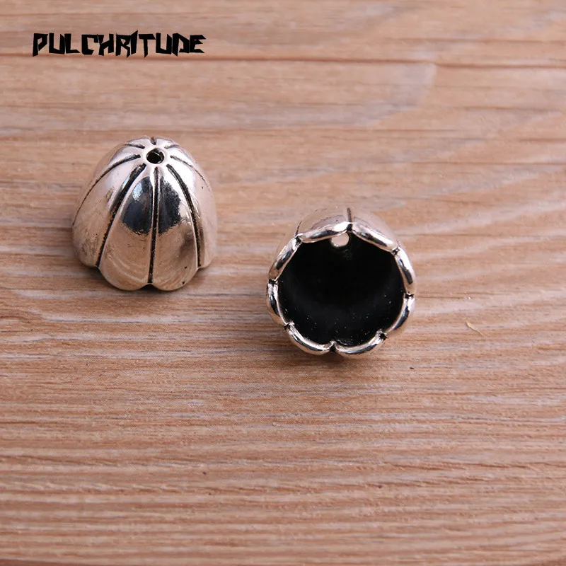4pcs 15*18*18mm Two Color Bead Caps Charm Hollow Lotus Pendants Jewelry Accessories DIY Receptacle Charms