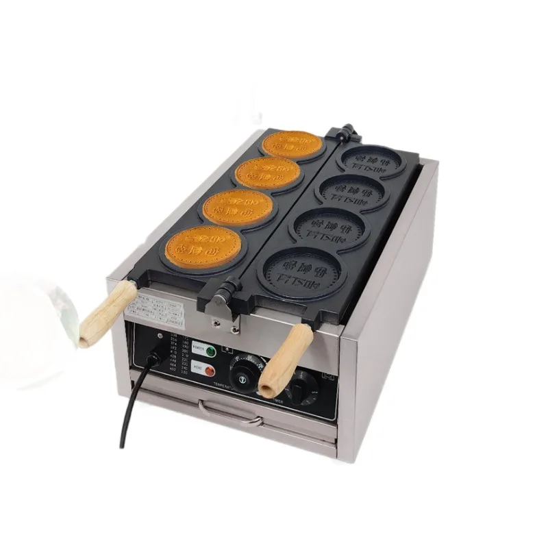Cross-border commercial gold coin bread machine electric cheese brushed gold coin roasting machine egg mold gold coin waffle