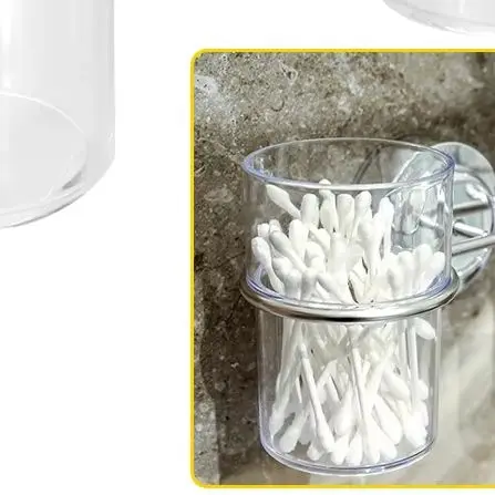 

New Practical Bathroom Suction Cup Holder Toothbrush Holder Organizing Tools Plastic Set With Cups 21.7cmx11.7cm