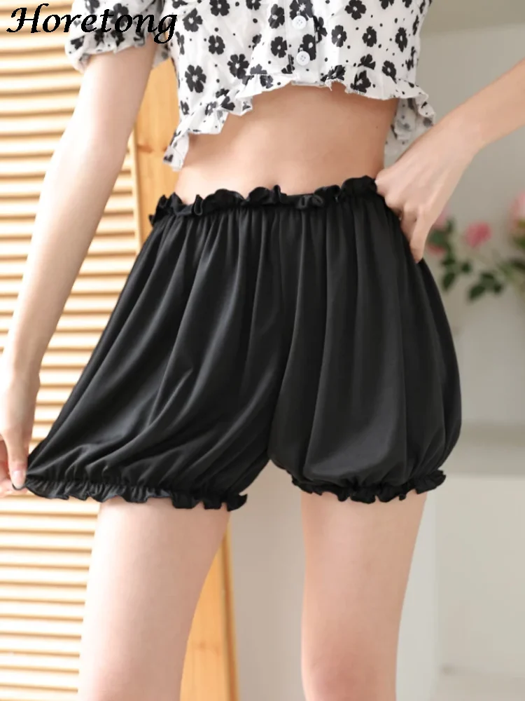 Horetong Safety Shorts Women Solid Casual High Waist Simple Female Bloomers Korean Anti Chafing Under Skirt Sweet Underwear