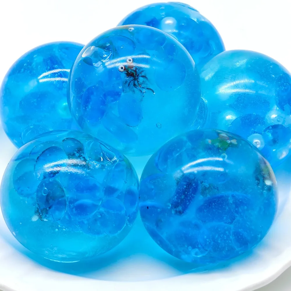 Bola Stres Taba Squishy Blue Ocean Goldfish, Mainan Sensorik Fidget Slow Rise Squishy untuk Anak-anak dan Dewasa, Hadiah untuk Merileksasi