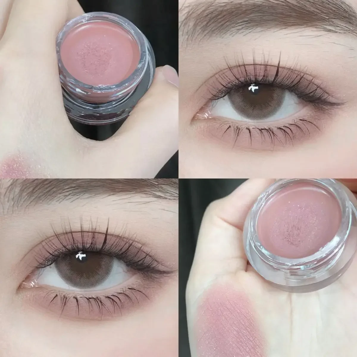 Matte Nude Eyeshadow Cream Silky Waterproof Soft Eye Shadow Pigment Primer Pink Brown Long-lasting Monochrome Peach Eye Shadow