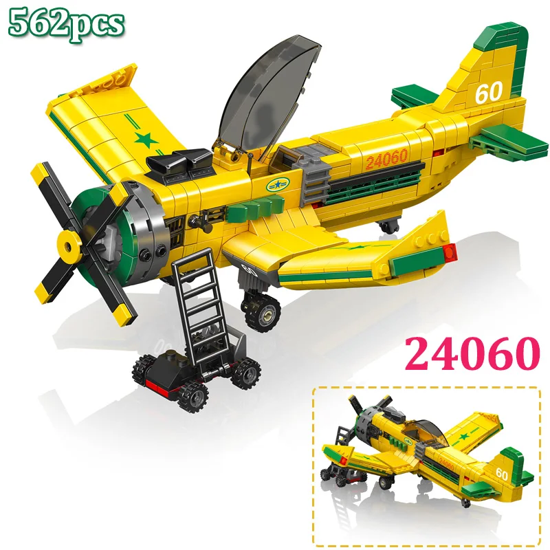

24068 Модель военного истребителя MOC, набор строительных блоков 24060, гоночный самолет 24066, сборка, образовательные мини-кирпичи, игрушки «сделай сам», подарки