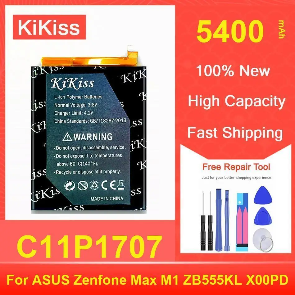 

Kikiss Battery 5400Mah C11P1707 For ASUS Zenfone Max M1 ZB555KL X00PD