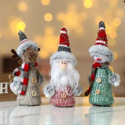 Christmas Snowman Ornaments Christmas Tree Hanging Decorations Santa Claus Figurine Xmas Party Decor for Kids Gift Holiday