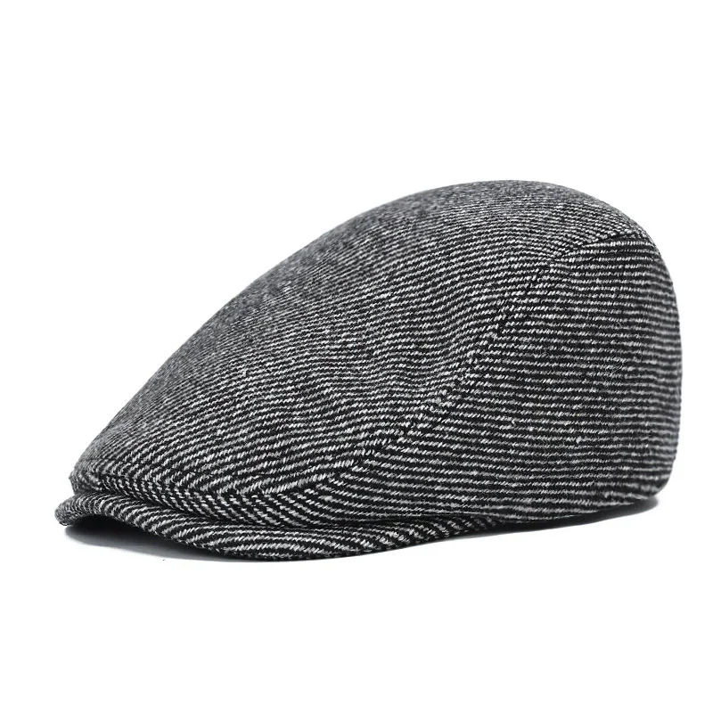 

Autumn And Winter Thicken Keep Warm Forward Hat Middle-aged And Elderly Casual Duckbill Cap Men's Beret