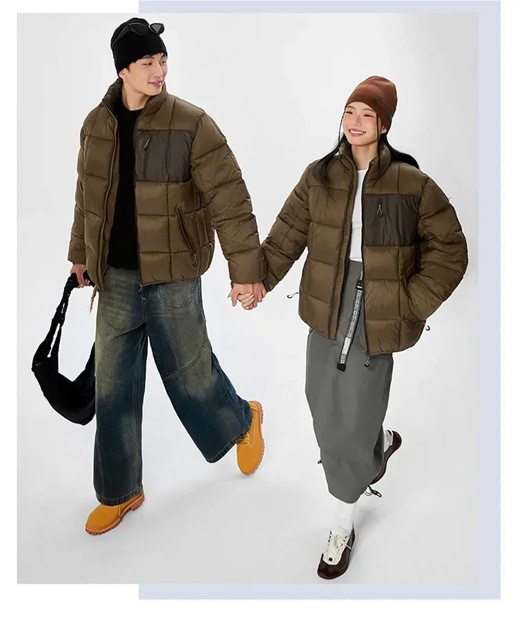 

Men Women Plus Siz Workwear Unisex Bread Cotton Jacket Mountain Outdoor Lightweight Warm Thick Fluffy Stand Collar Coat