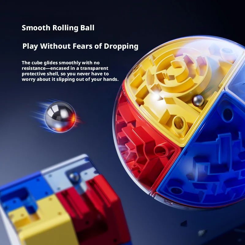 NEW 3D Maze Magic Cube Six-sided Transparent Puzzle Speed Cube Rolling Ball Cubes Maze Toys For Children Stress Reliever Toys